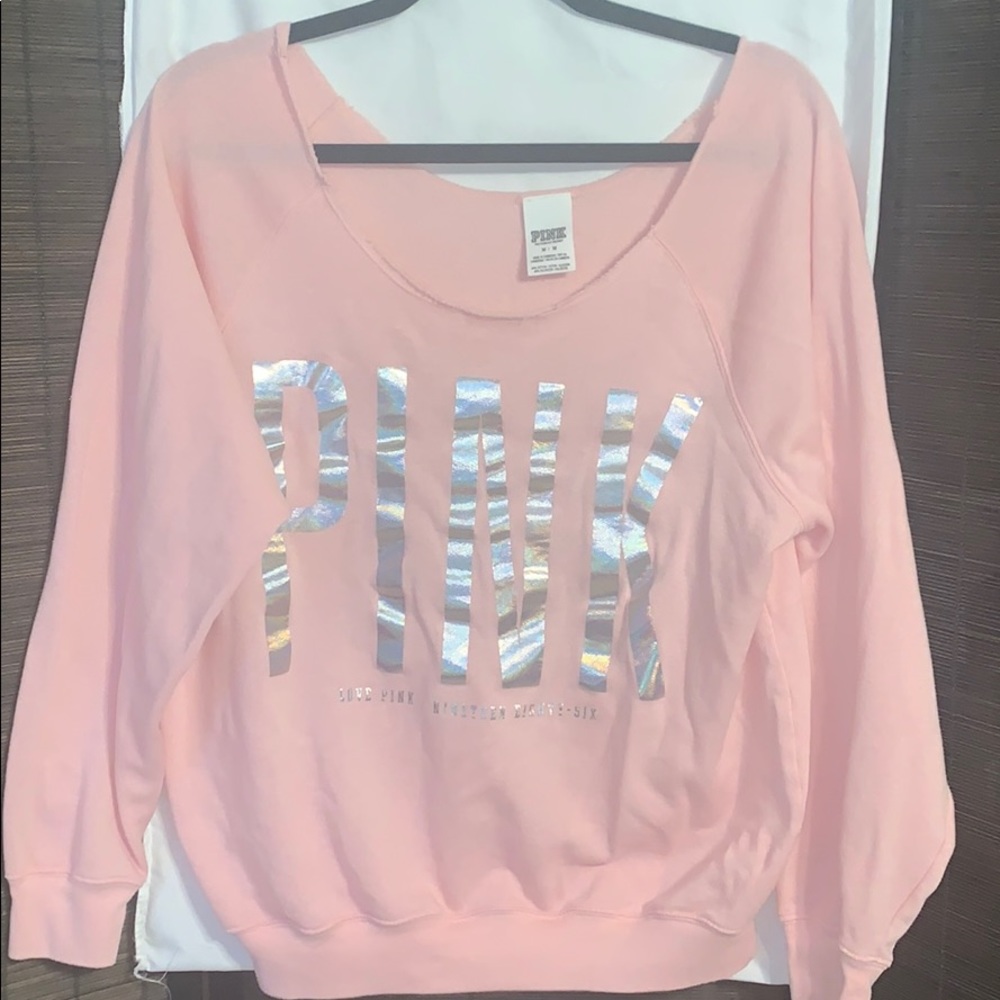 Off the shoulder Pink Sweatshirt
